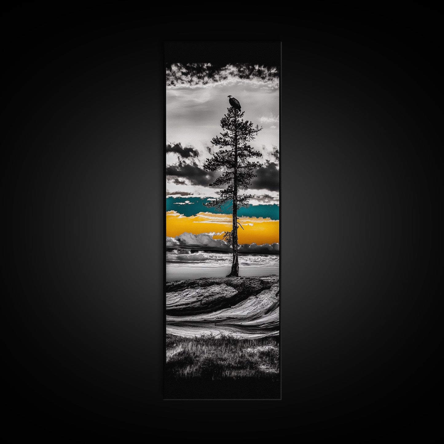 Eagle, Lone Tree, Framed Canvas Print, Wilderness Wall Art, Nature Photography, Rustic Decor, Office Art, Wildlife Art, Cabin Decor