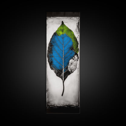 Vibrant Leaf, Nature Inspired Art, Modern Botanical, Colorful Foliage, Textured Wall Art, Minimalist Design, Canvas Print