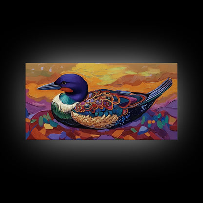 Vibrant Bird, Nature, Painting, Framed Canvas Print wildlife lover gift, boho bird wall art, hallway decor, tropical kitchen wall art