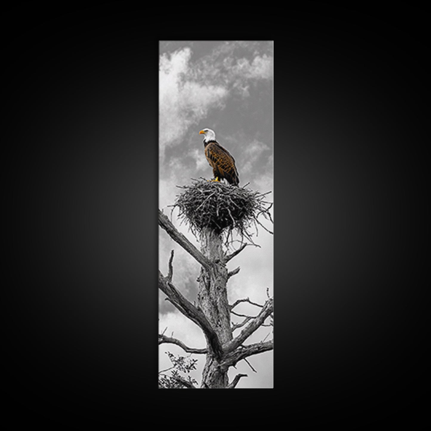 Majestic Eagle Wall Art Framed Canvas Print | Rustic Decor | Wildlife Nature Painting | Above Couch Art | Moody Art | Gift Idea