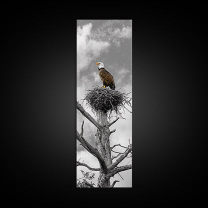 Majestic Eagle Wall Art Framed Canvas Print | Rustic Decor | Wildlife Nature Painting | Above Couch Art | Moody Art | Gift Idea