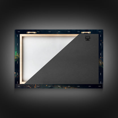 Fireflies In Forest Swamp Night Green Wall Poster, Wall Decor, Wall Art Print, Fine Art Print