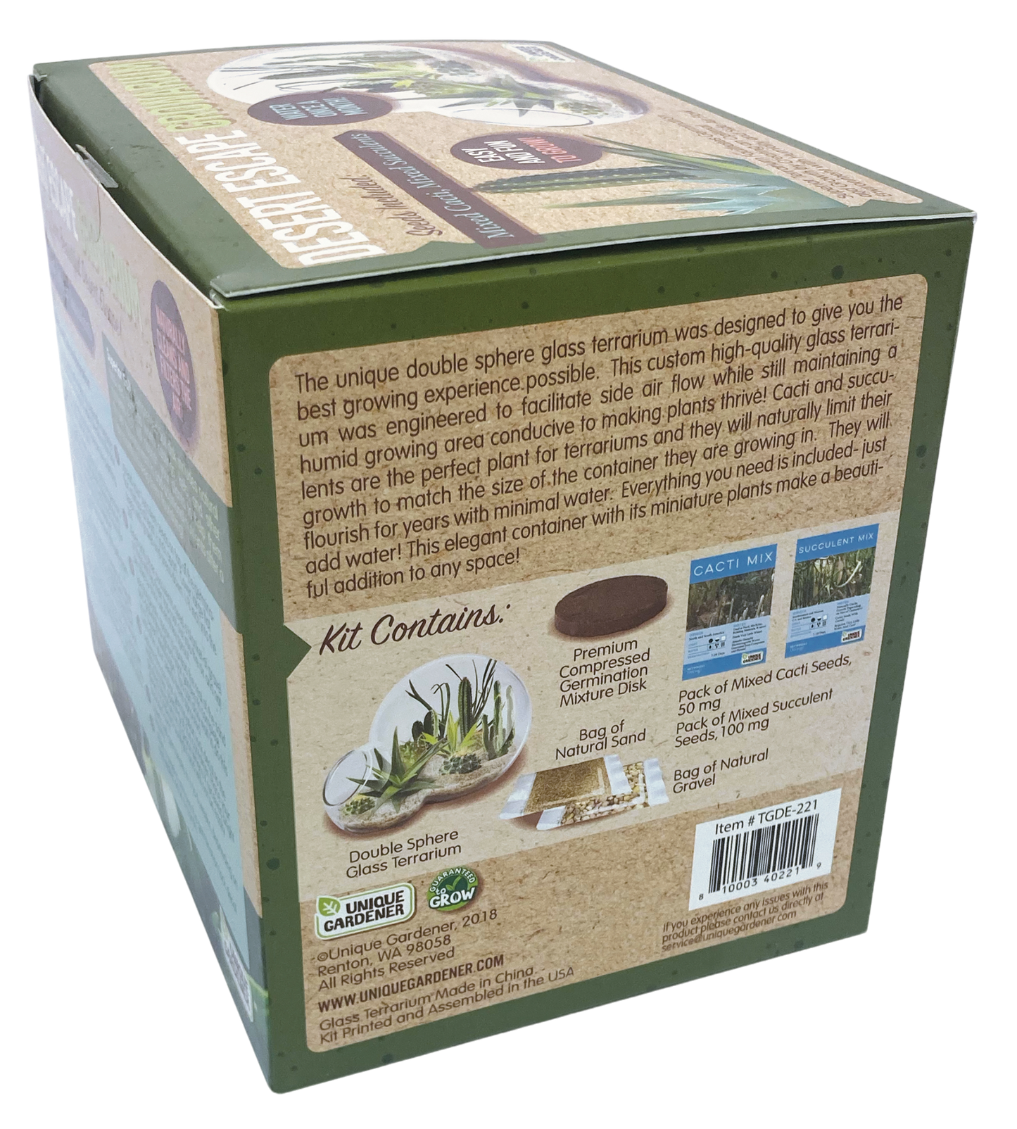 Desert Escape Growarium Succulent and Cacti Seed Terrarium Kit