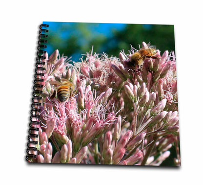 3dRose Cassie Peters Bees - Honey Bees on Swamp Milkweed - Drawing Books (db_326239)