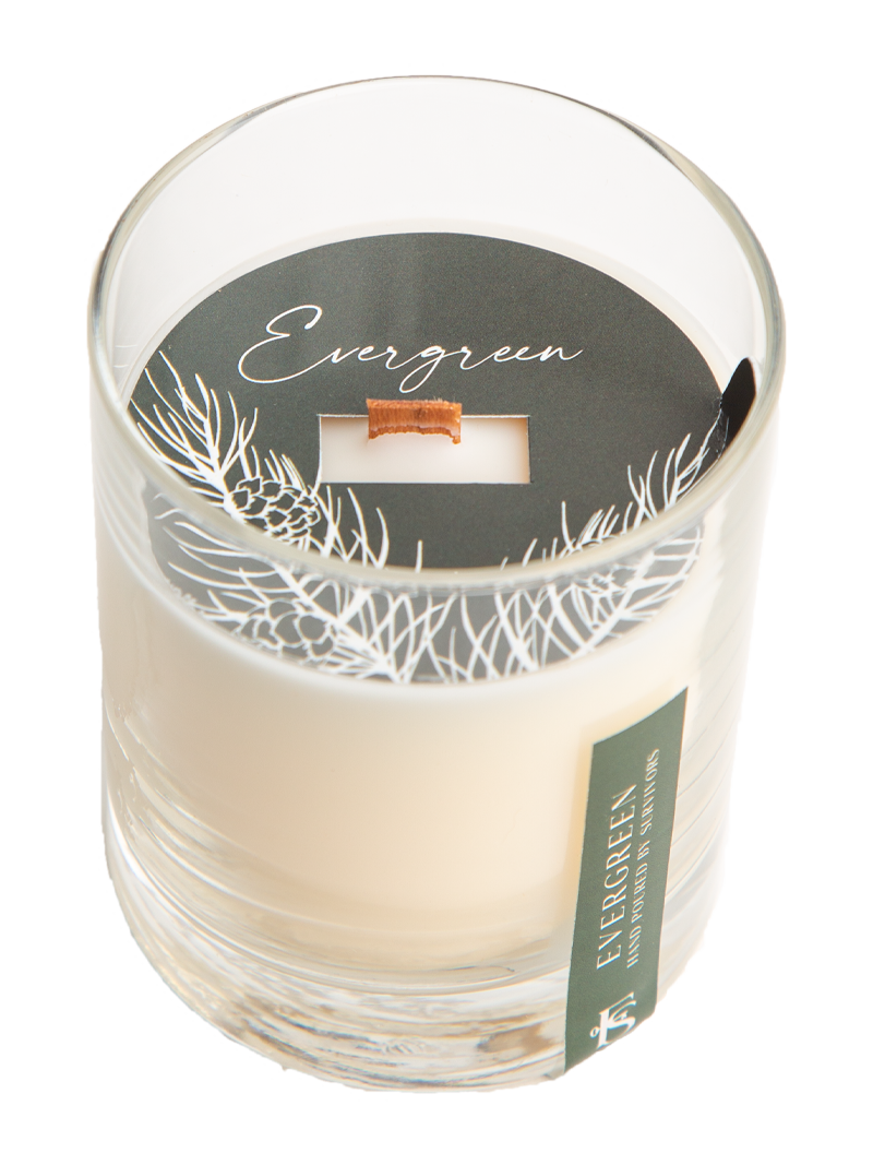 Evergreen Wooden Wick Candle