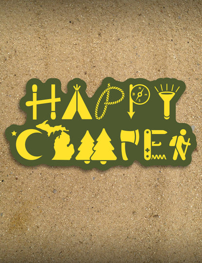 Happy Camper Icons - 7" Sticker