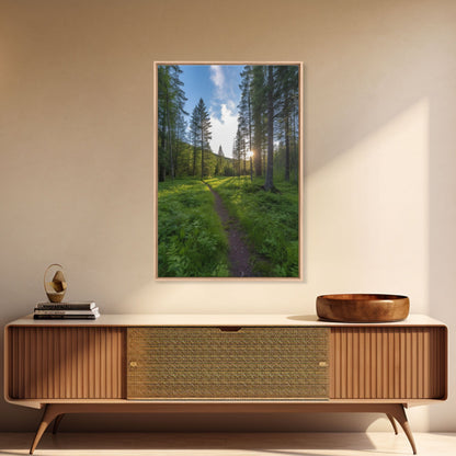 Trees Wall Art, Woods Path Wall Decor, Nature Art Print, Photography Print, Wall Decor, Canvas Print, Wall Art, Framed Canvas