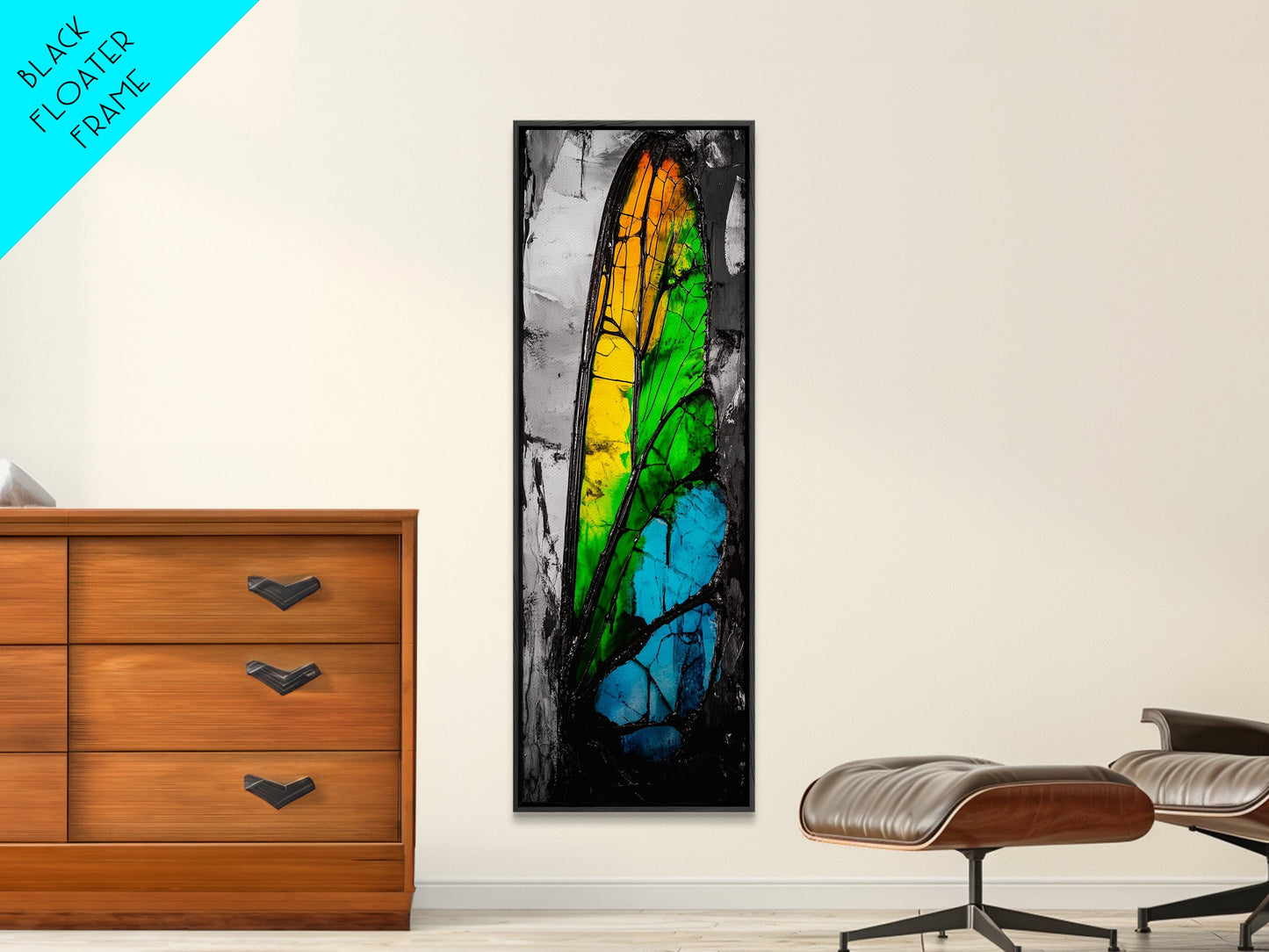 Butterfly Wing, Nature Inspired Art, Boho Home Decor, Canvas Print, Modern Insect Painting, Vibrant Wall Art, Bedroom Artwork