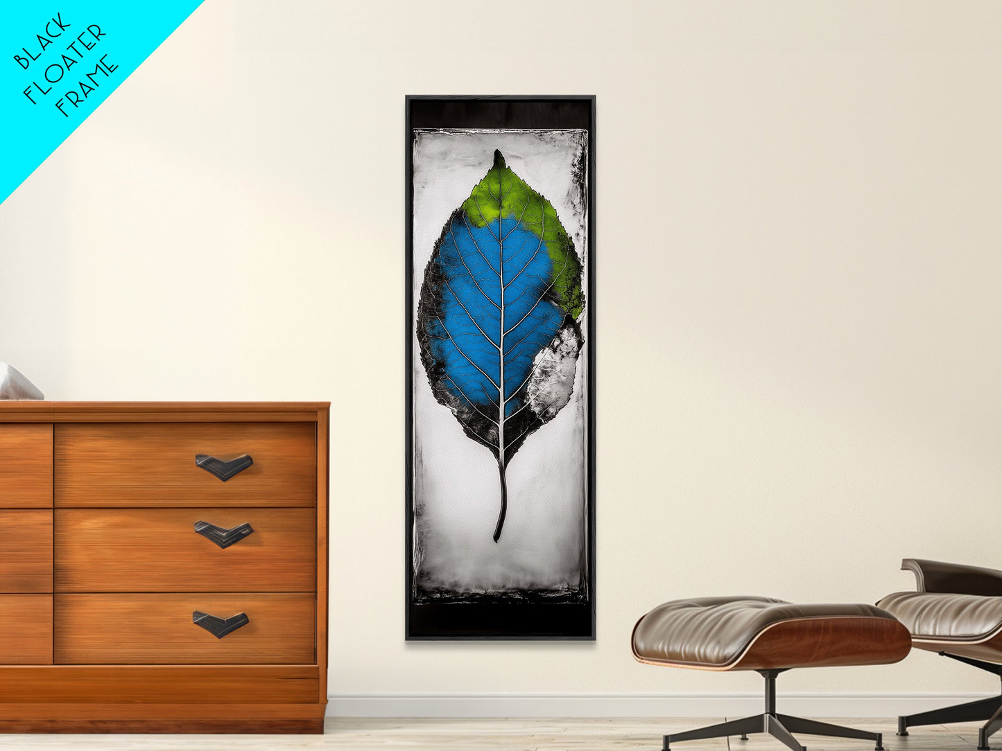 Vibrant Leaf, Nature Inspired Art, Modern Botanical, Colorful Foliage, Textured Wall Art, Minimalist Design, Canvas Print