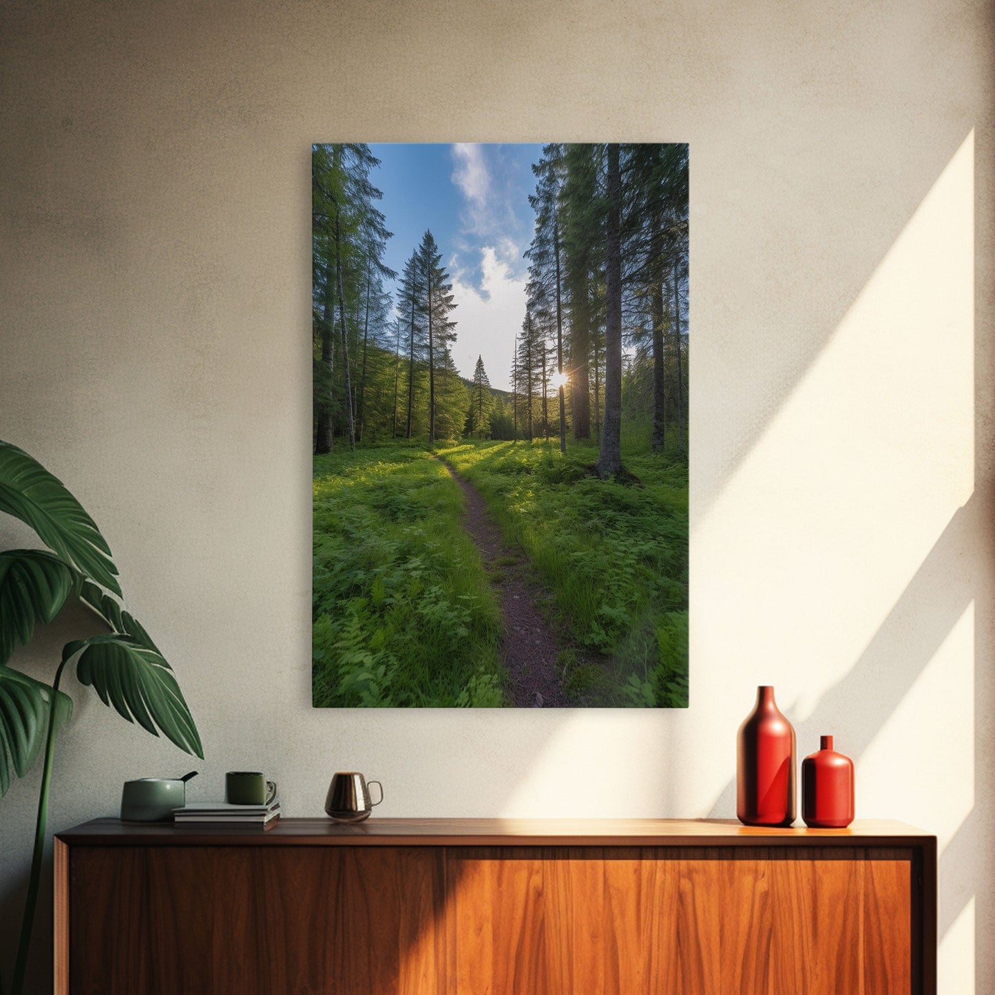 Trees Wall Art, Woods Path Wall Decor, Nature Art Print, Photography Print, Wall Decor, Canvas Print, Wall Art, Framed Canvas