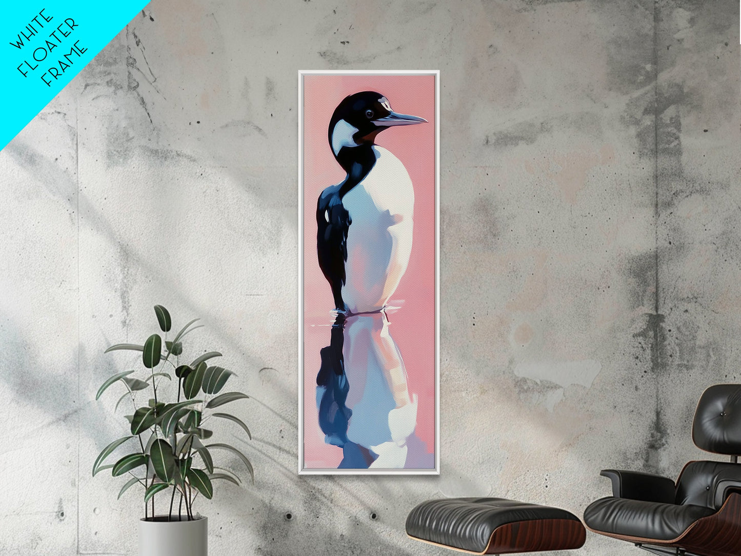 Loon, Reflections, Wildlife, Bird Art, Lake House Decor, Tranquil Wall Art, Waterfowl Painting, Framed Canvas Print