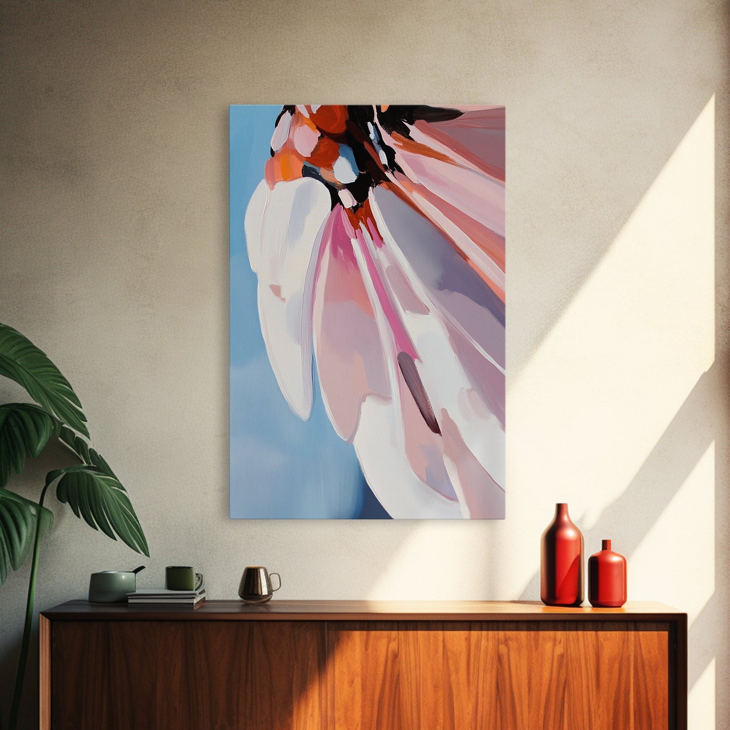 Butterfly Wing, Macro Art, Pastel Colors, Elegant Nature, Botanical Aesthetic, Canvas Print, Living Room Wall Art, Feminine Decor