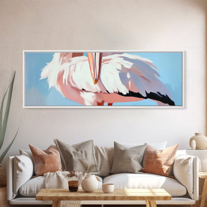 Pelican, Coastal, Bird, Canvas Print, Seaside Wall Art, Nautical Decor, Ocean Wildlife Art, Minimalist Beach House Artwork, Living Room Art