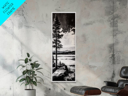 Cabin In Autumn Woods, Cozy Fall Art, Rustic Lodge Decor, Framed Canvas Print, Woodland Retreat, Warm Tones, Nature Lover’s Art