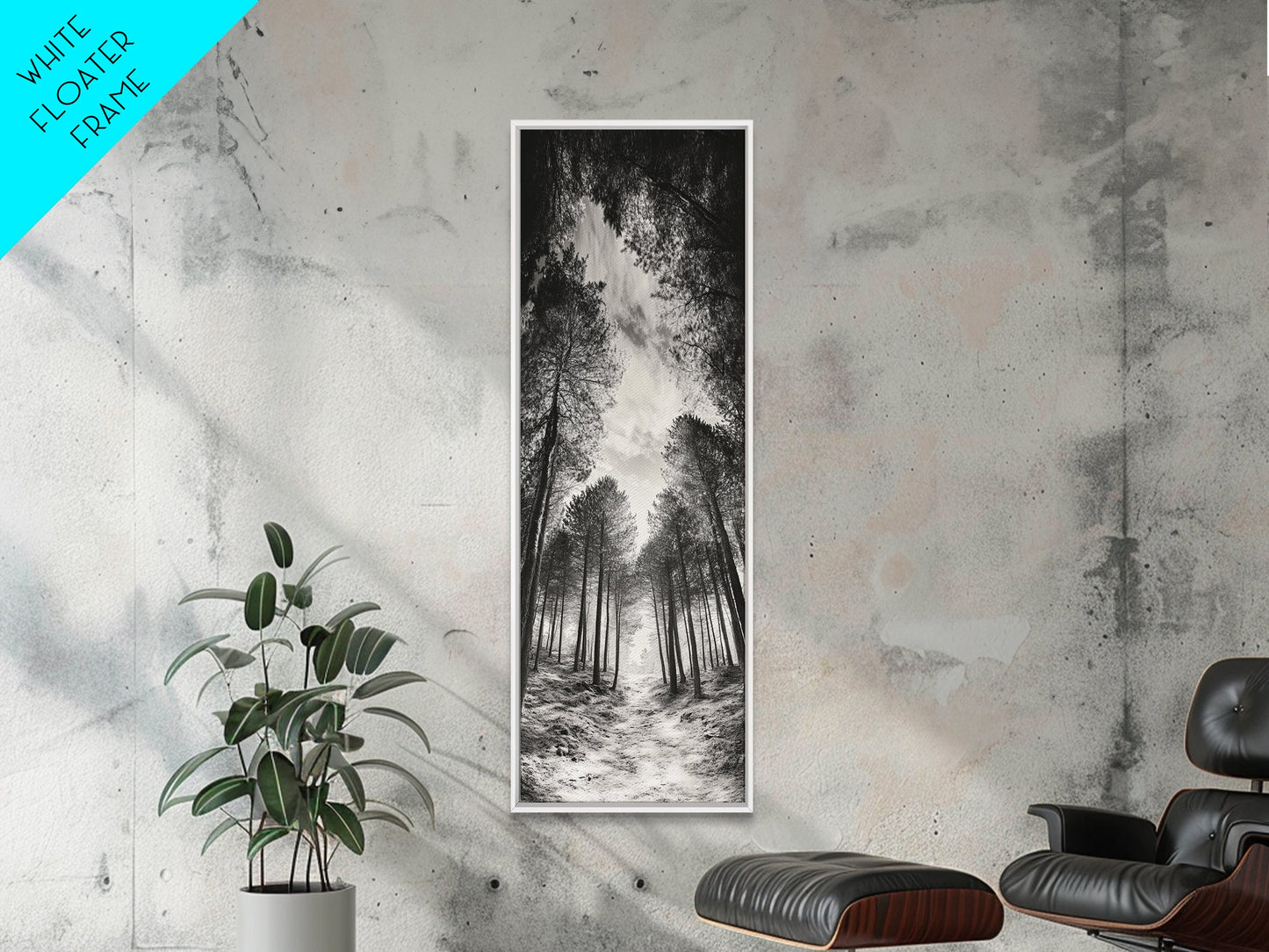 Pine Forest, Nature Path, Tree Canopy, Tranquil Woods, Canvas Print, Forest Wall Art, Minimalist Nature Decor, Meditation Room Artwork