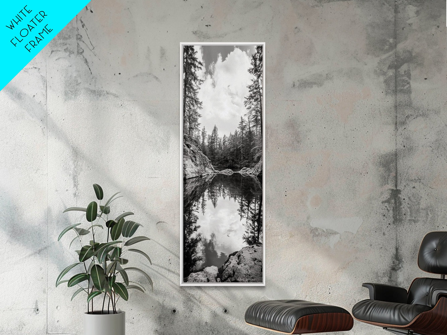 Forest Reflection, Tranquil Lake, Evergreen Woods, Wilderness Scene, Canvas Print, Rustic Cabin Wall Decor, Nature Photography Art