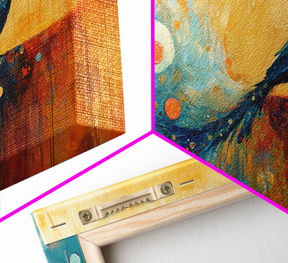 Whimsical Bird Art, Peacock Wall Art, Surreal Painting, Colorful Wall Art, Boho Art, Fantasy Art, Extra Wide Art, Framed Canvas Print