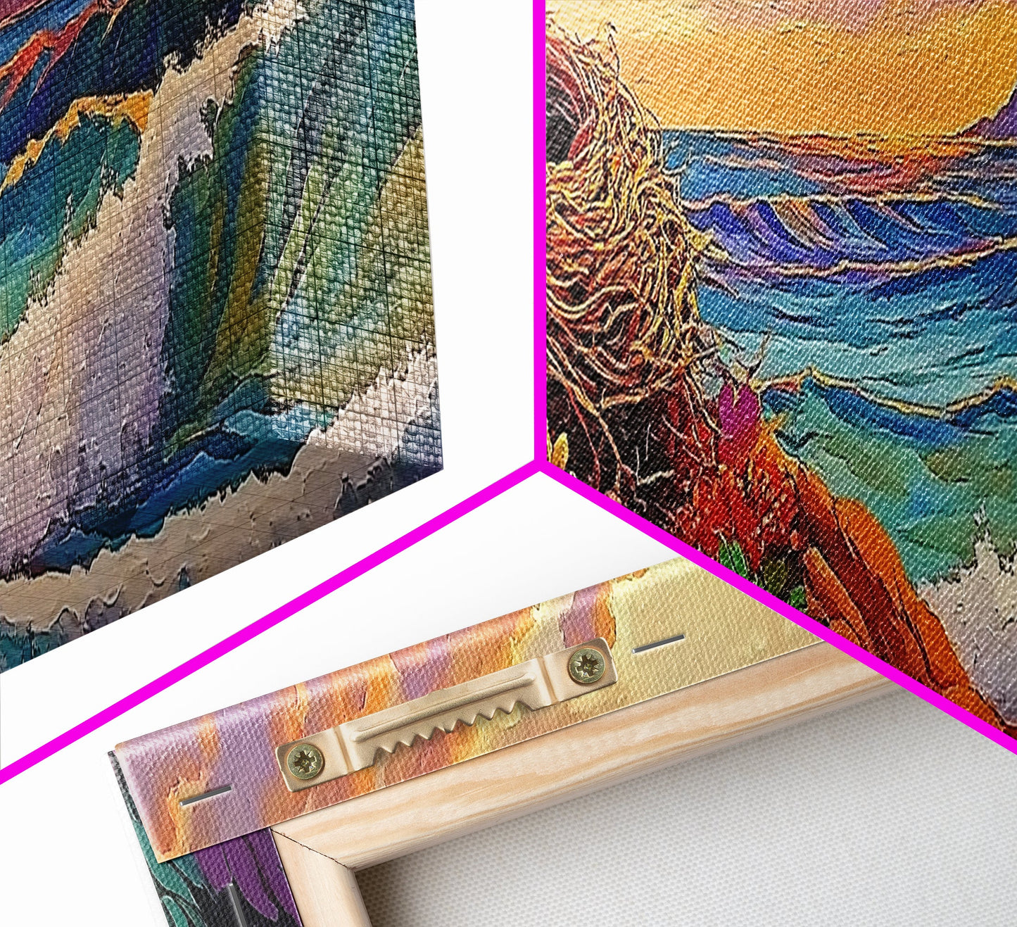 Eagle Nest Painting, Coastal Wildlife Scene, Framed Canvas Print, Ocean View Wall Art, Nature Lover Decor, Office or Living Room