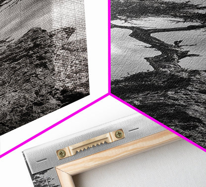 Eagle Tree, Cliff Perch, Bold Wildlife, Adventure Decor, Framed Canvas Print, Rustic Cabin Wall Art, American Symbolic Art