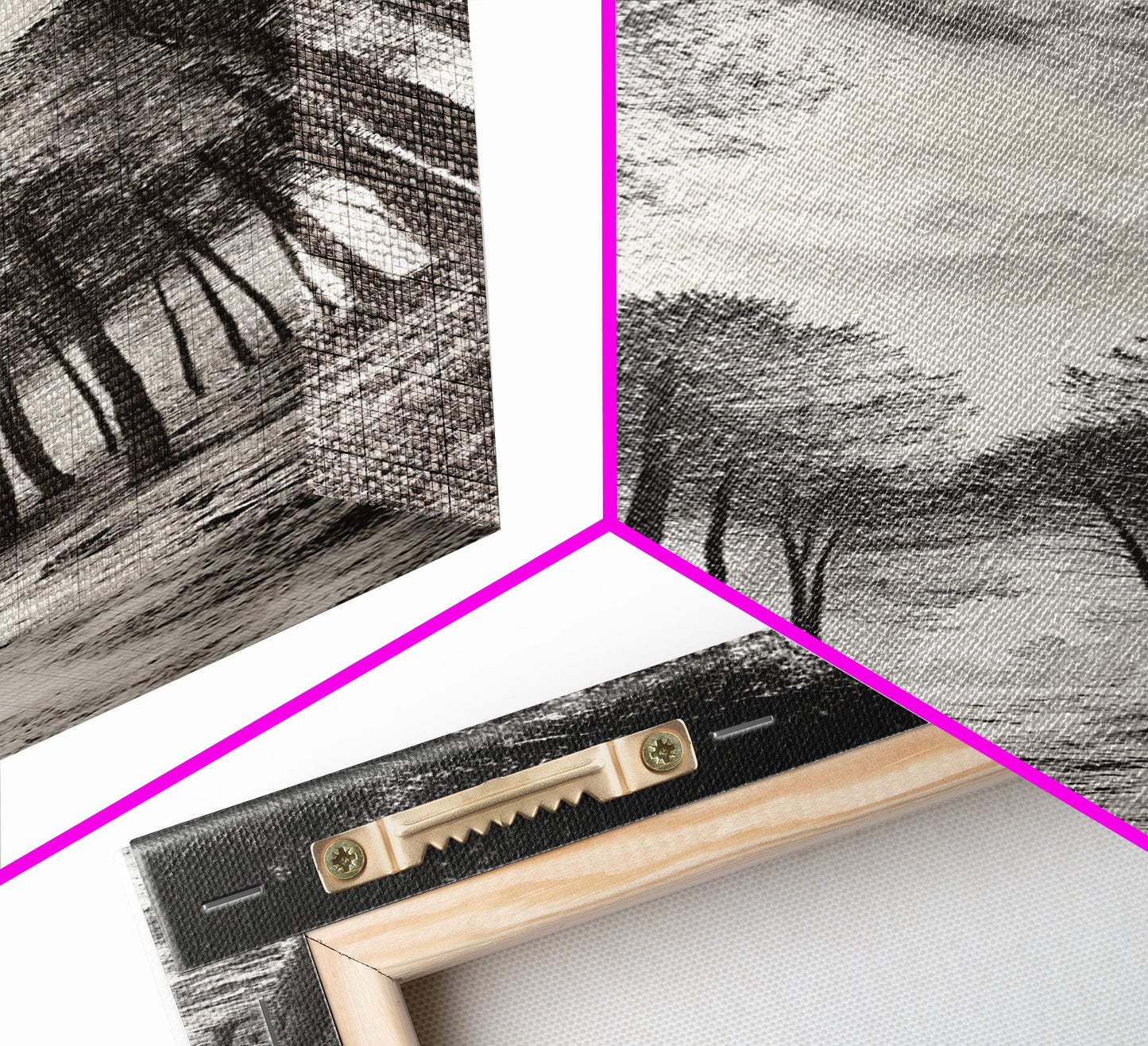 Pine Forest, Nature Path, Tree Canopy, Tranquil Woods, Canvas Print, Forest Wall Art, Minimalist Nature Decor, Meditation Room Artwork