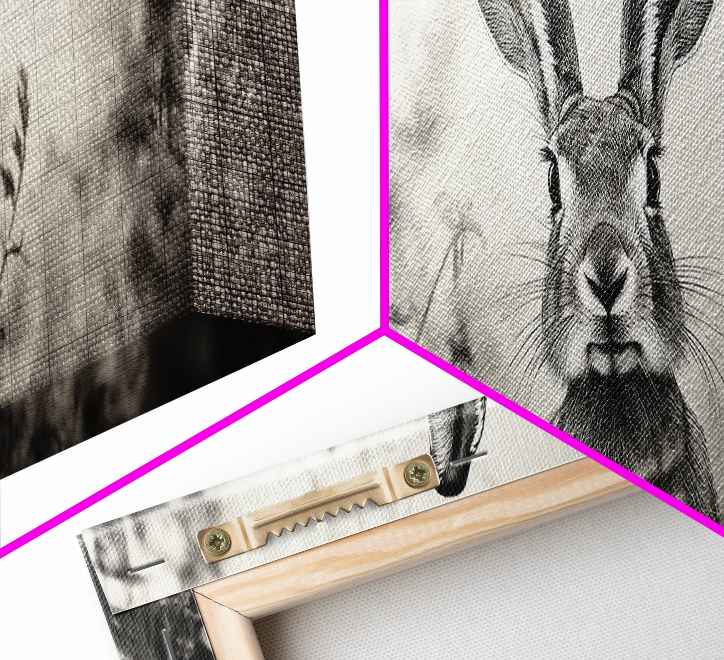 Curious Rabbit, Meadow Watch, Nature Close-Up, Canvas Print, Farmhouse animal art, Nursery decor, Whimsical wildlife, Woodland home touch