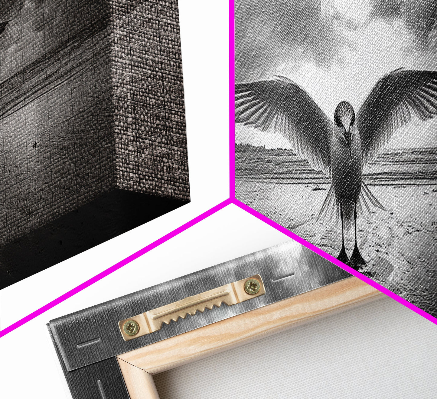 Winged Bird Beach, Coastal Sunrise, Dramatic Flight, Canvas Print, Beach House Decor, Living Room Wall Art, Nature Photography