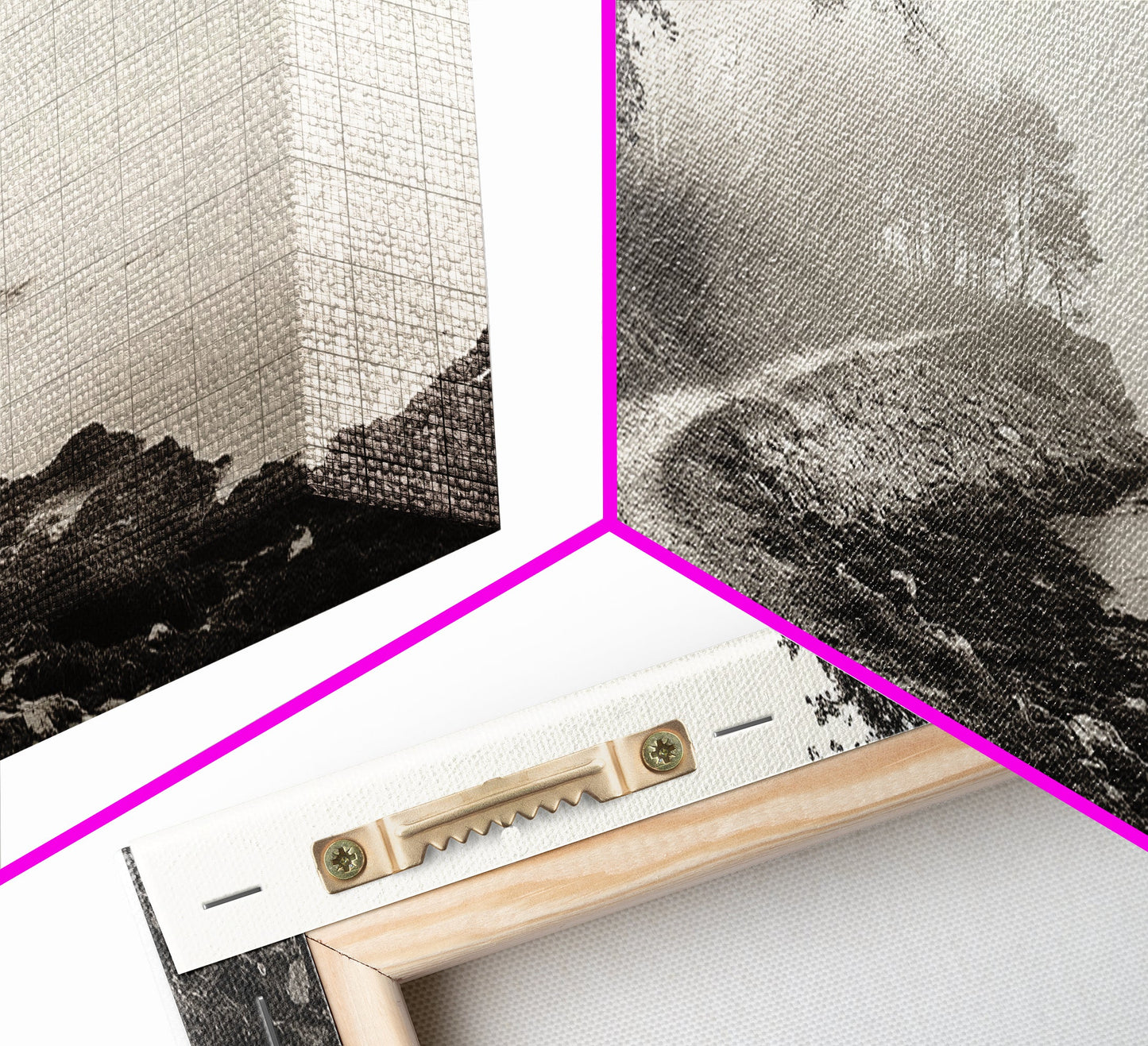 Forest Path, Misty Woods, Quiet Trail, Coastal Fog, Framed Canvas Print, Scandinavian Decor, Entryway Art, Minimal Nature Photography