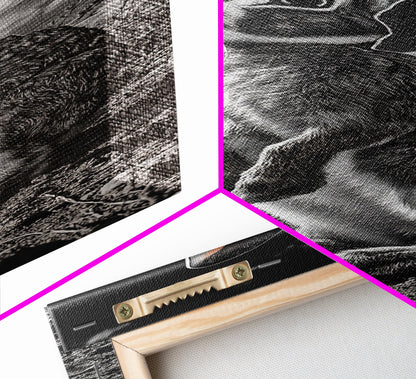 Wild Rabbit, Sunset Ears, Desert Animal, Wildlife Close-Up, Framed Canvas Print, Boho Animal Decor, Living Room Accent, Nature Wall Art