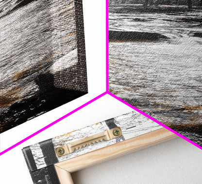 Forest Stream, Autumn Woods, Nature Serenity, Framed Canvas Print, Tranquil Fall Wall Art, Hallway Decor, Rustic Cabin Style Woodland Art