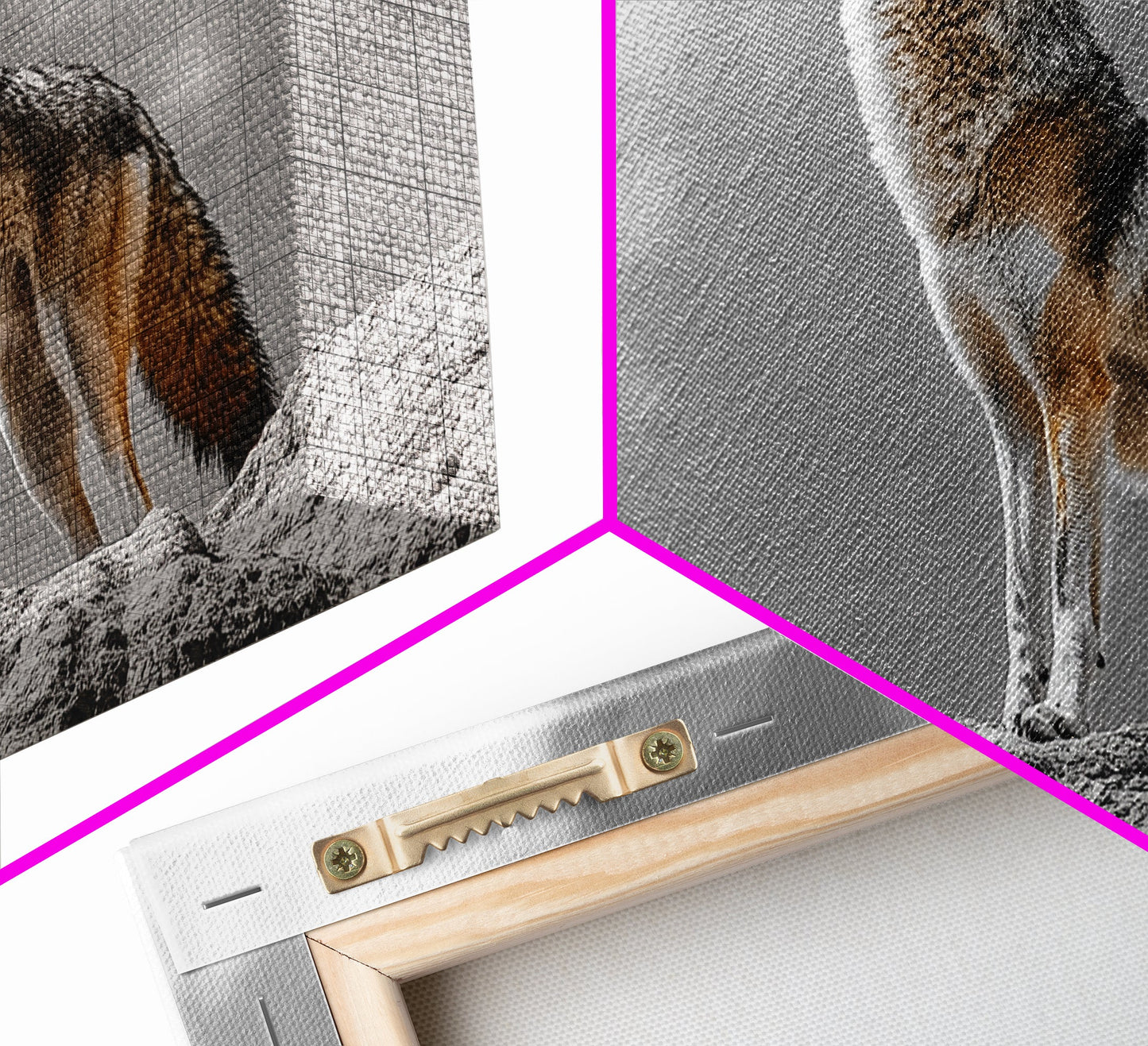 Howling Coyote Peak, Desert Wildlife Portrait, Majestic Animal Scene, Framed Canvas Print, Cabin Decor, Nature Wall Art, Minimalist Vibe