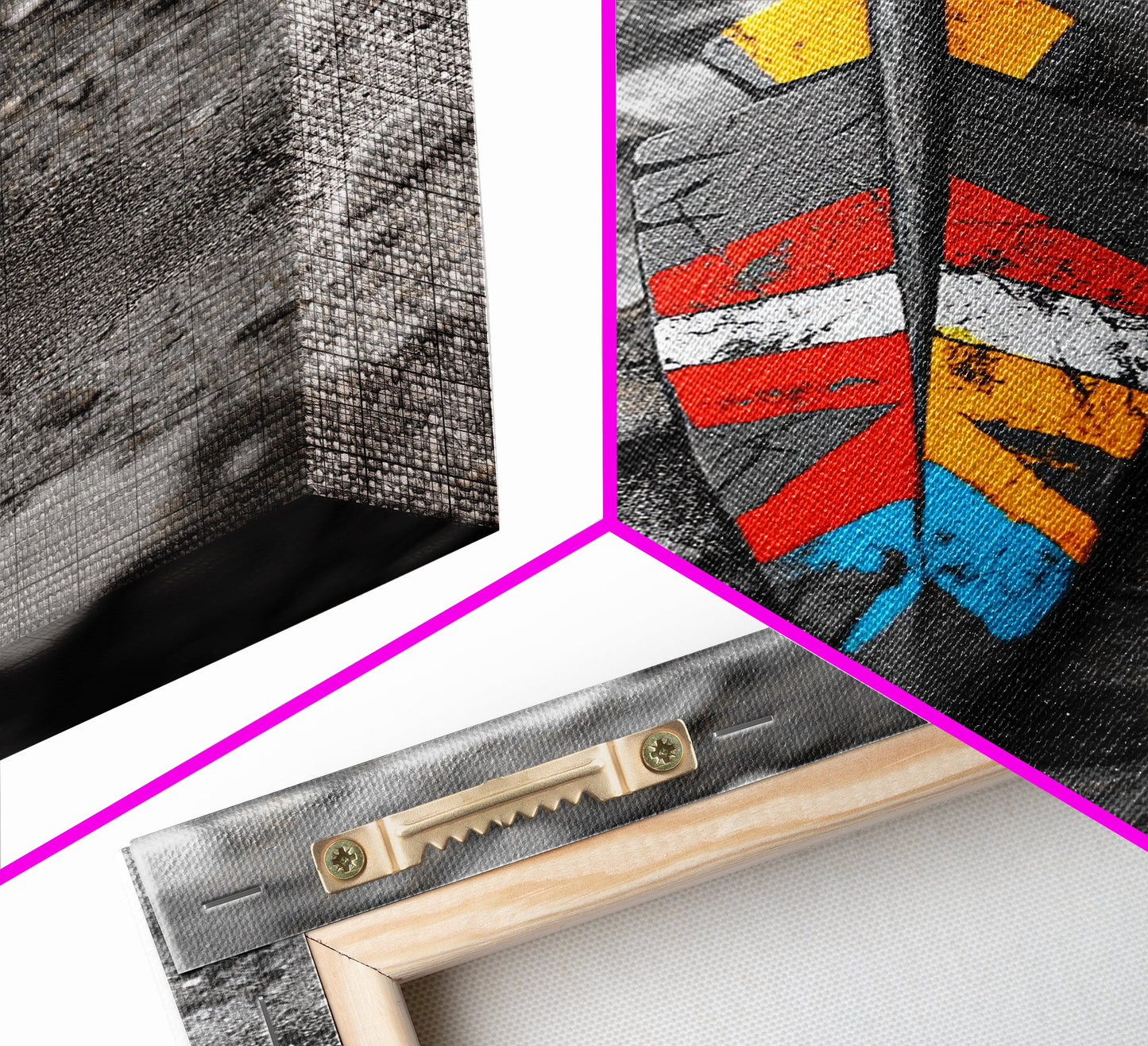 Tribal Feather, Painted Arrow, Rustic Stone Ground, Canvas Print, Boho Wall Art, Native Inspired Decor, Color Pop Rustic Style