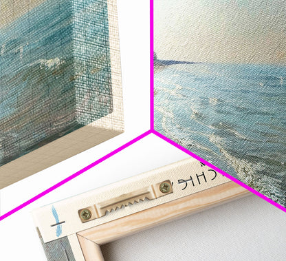 Lake Michigan Framed Canvas Print, Lake House Decor, Panoramic Wall Art, Travel Poster, Beautiful Landscape Painting, Bedroom Decor