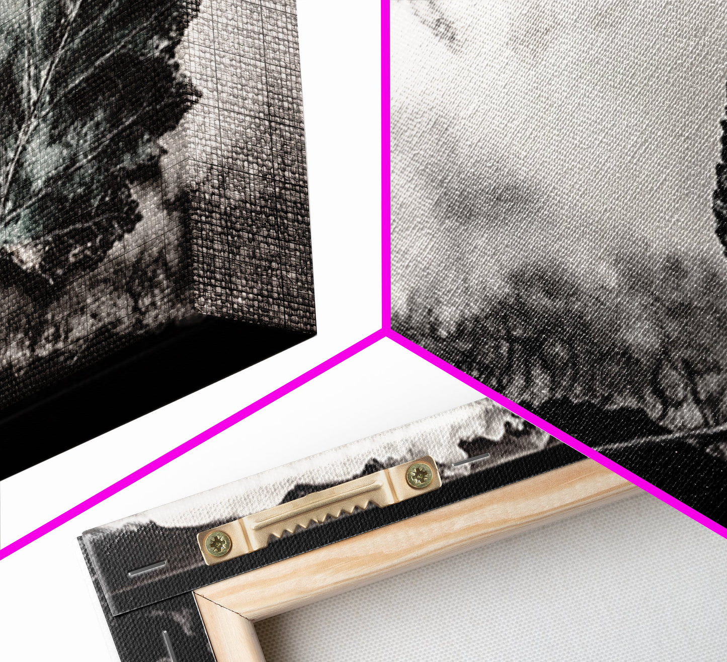 Nature Leaf Art, Monochrome Painting, Abstract Botanical Prints, Black and White Art, Modern Wall Decor, Framed Canvas Print, Rustic Art