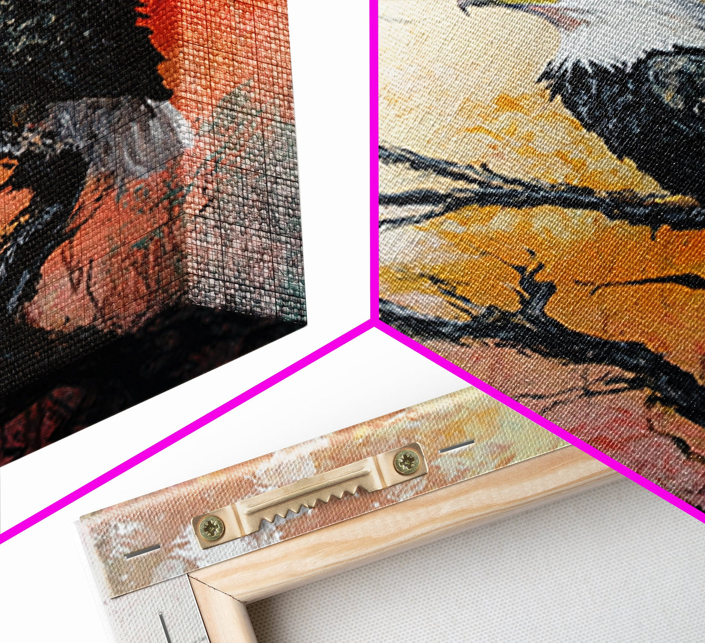 Eagle on Branch, textured painting, wildlife wall art, rustic art, autumn colors, farmhouse decor, framed canvas print, bird art