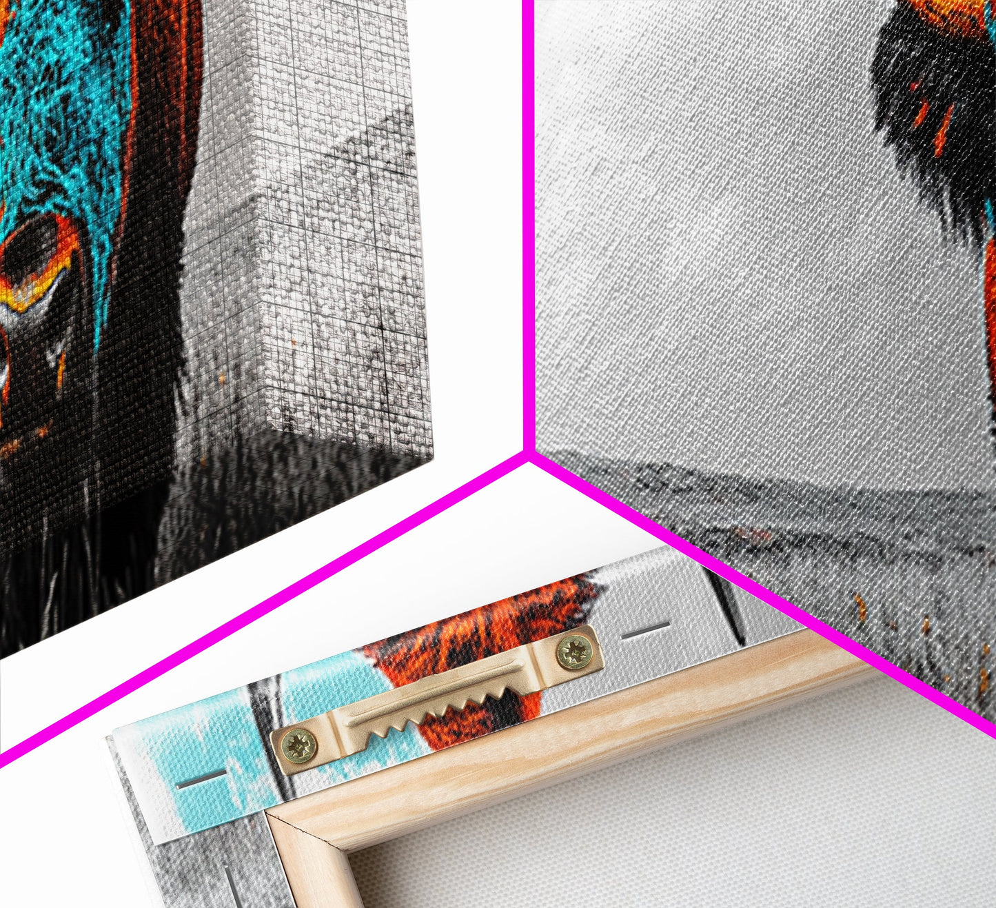 Bison Portrait, Southwest Wall Art, Buffalo Art, Native American Art, Moody Art, Panoramic Art, Rustic Decor, Framed Canvas Print