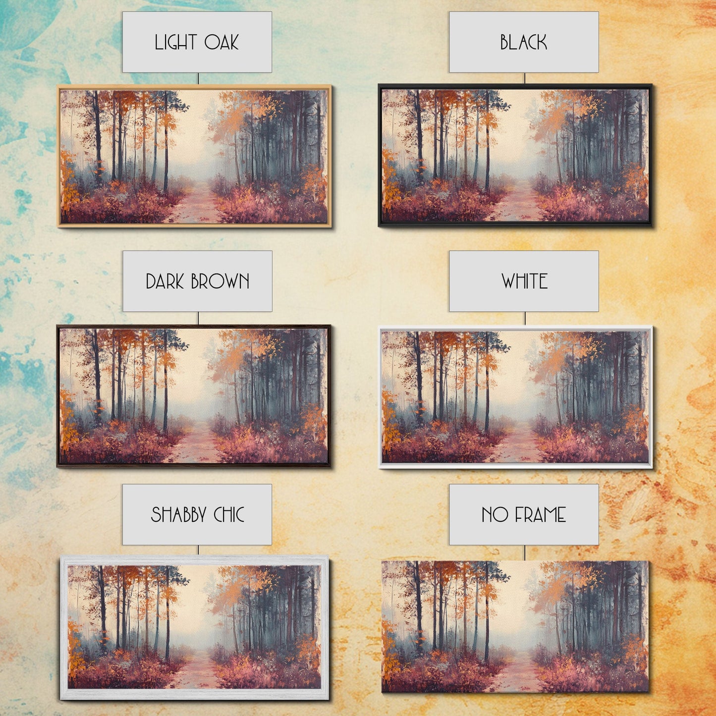 Misty Autumn Woods Framed Canvas Print, Moody Fall Pathway Art, Fall Home Decor, Modern Farmhouse Seasonal Wall Art, Holiday Gift Idea