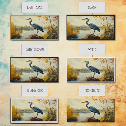 Blue Heron Painting Print | Florida Home Decor | Bird Painting | Nautical Art | Nautical Painting | Lake House Wall Art | Blue Heron Art
