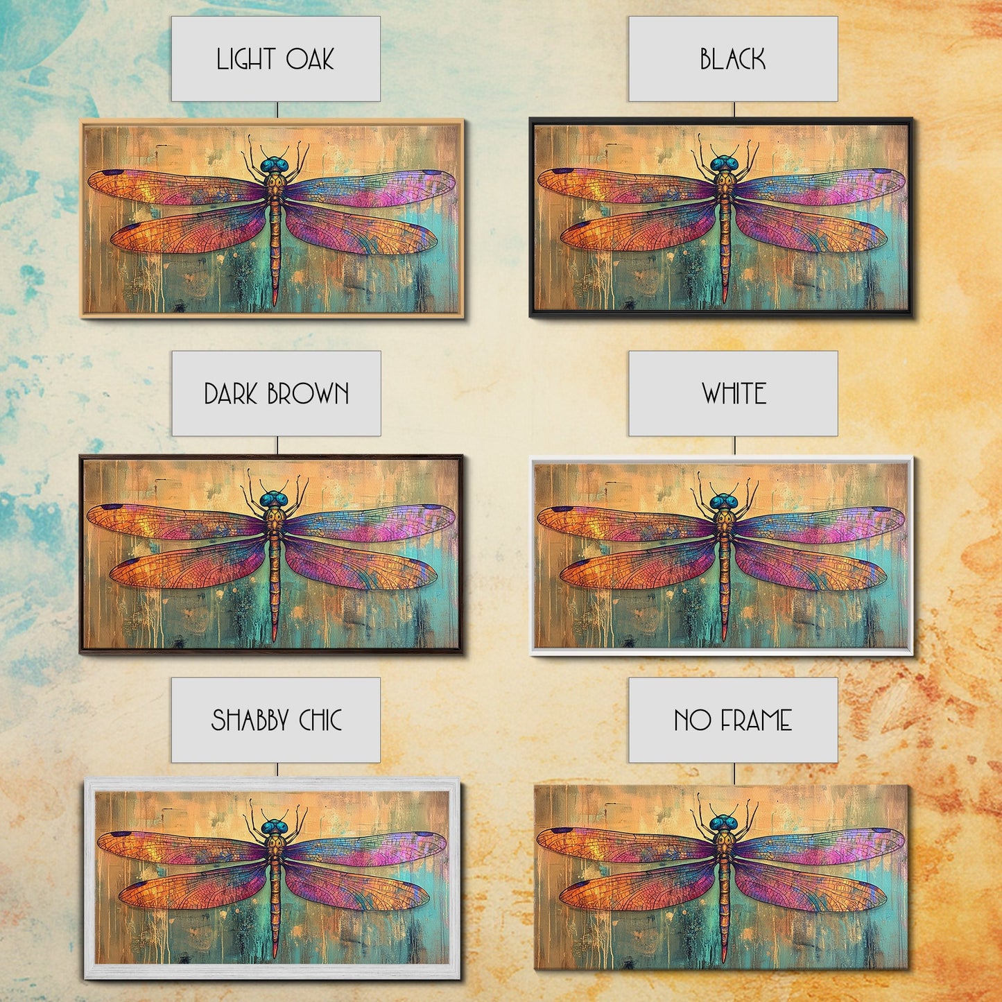 Dragonfly Art, Whimsical Art, Sacred Geometry Wall Art, Teal Wall Art, Blue and Green Wall Art, Nature Art, Canvas Print, Botanical Prints