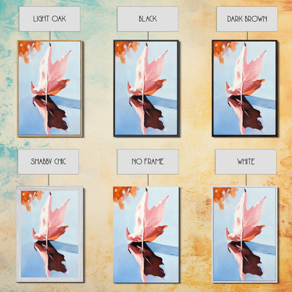 Autumn Leaf, Fall Reflection, Nature Art, Seasonal Wall Decor, Framed Canvas Print, Fall Art, Living Room Print, Cozy Wall Art