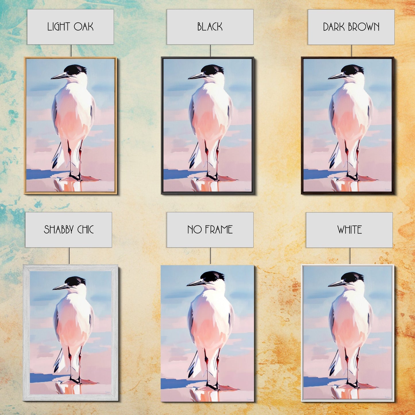 Seabird, Coastal Wildlife Art, Framed Canvas Print, Beach House Wall Decor, Nature Painting, Modern Home Aesthetic, Ocean Inspired