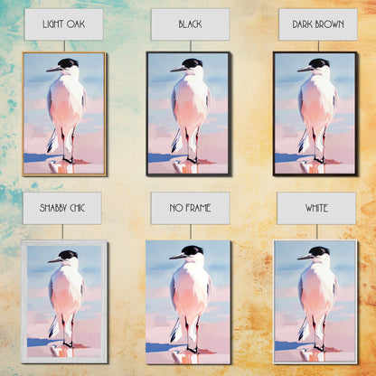 Seabird, Coastal Wildlife Art, Framed Canvas Print, Beach House Wall Decor, Nature Painting, Modern Home Aesthetic, Ocean Inspired