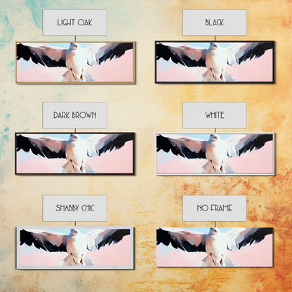 Flying Seagull, Coastal Bird, Ocean Breeze, Nautical Theme, Minimalist Art, Framed Canvas Print, Beach House Wall Art, Seaside Decor