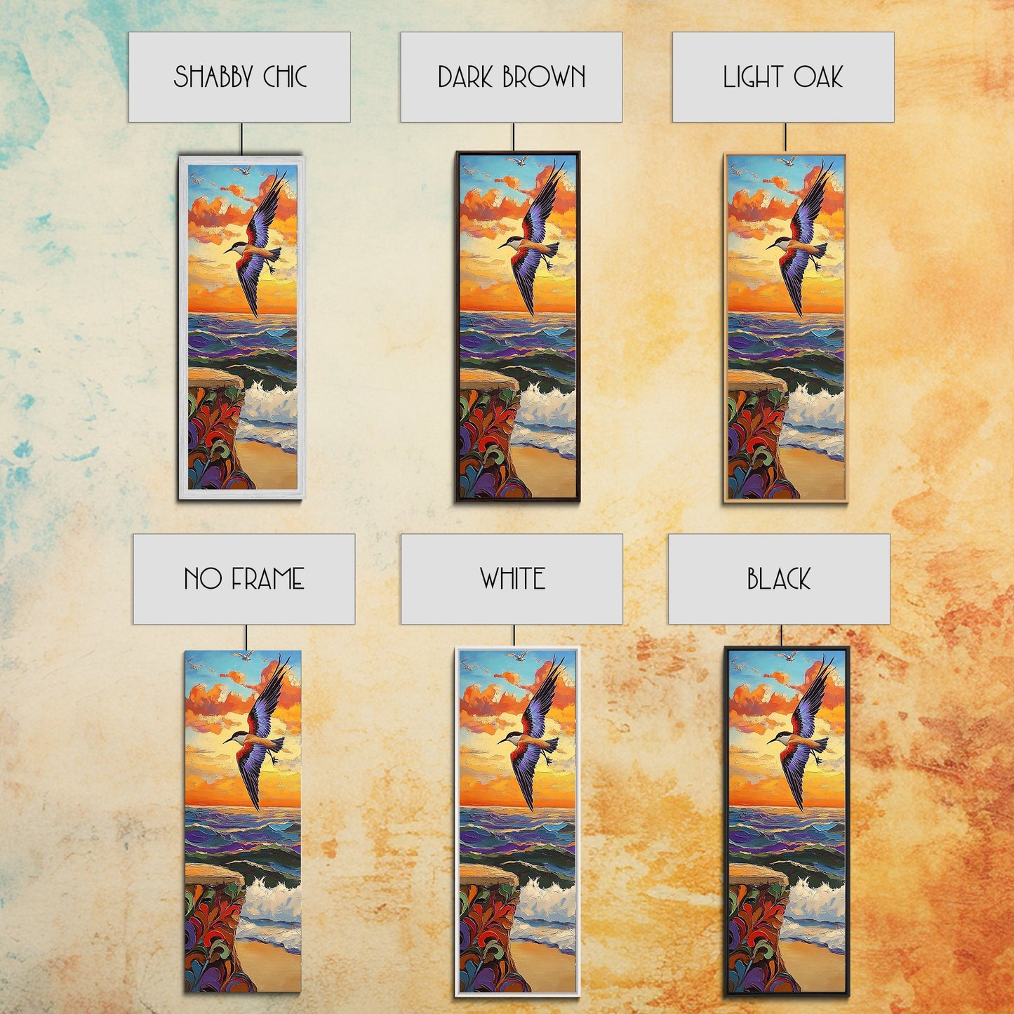 Bird Ocean, Flight, Canvas Print, Coastal Wildlife Wall Art, Nature Inspired Decor, Sunset Seascape, Beach House Accent Piece