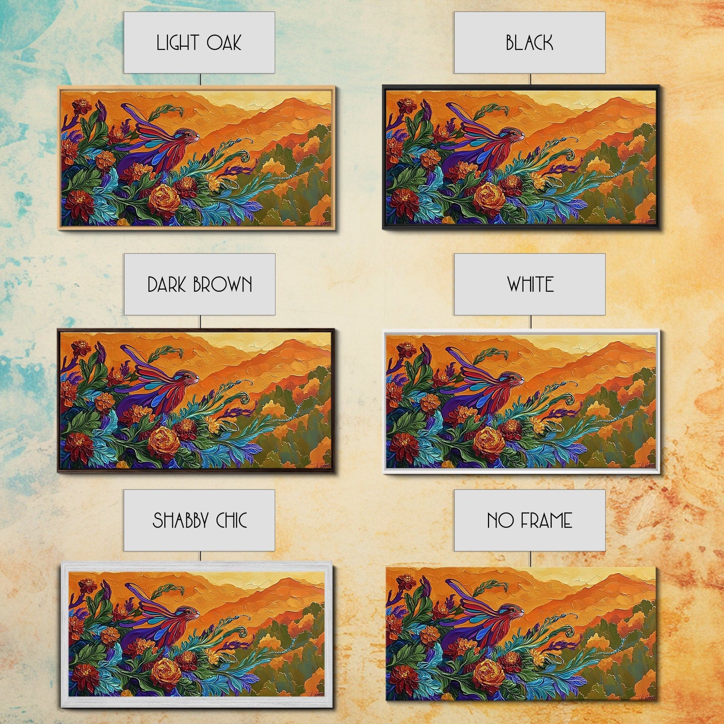 Rabbit Flowers, Fantasy, Autumn, Framed Canvas Print, Whimsical Fall Wall Art, Nursery Decor, Woodland Animal Art, Boho Autumn Style