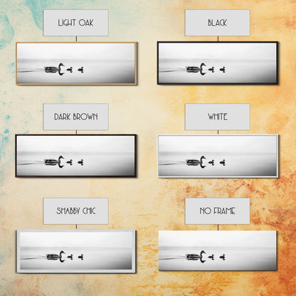 Duck Family, Serene Water, Peaceful Reflections, Canvas Print, Minimalist Animal Art, Nursery Wall Art, Calm Lake Photography