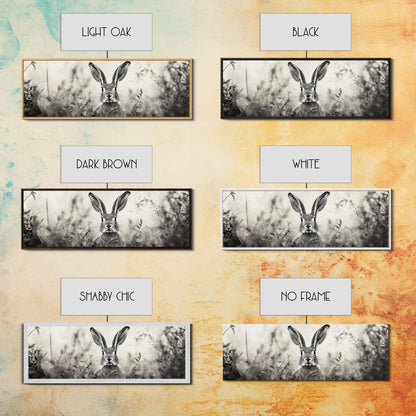 Curious Rabbit, Meadow Watch, Nature Close-Up, Canvas Print, Farmhouse animal art, Nursery decor, Whimsical wildlife, Woodland home touch