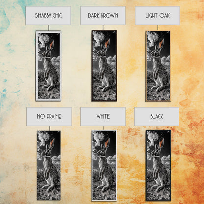 Wild Rabbit, Sunset Ears, Desert Animal, Wildlife Close-Up, Framed Canvas Print, Boho Animal Decor, Living Room Accent, Nature Wall Art