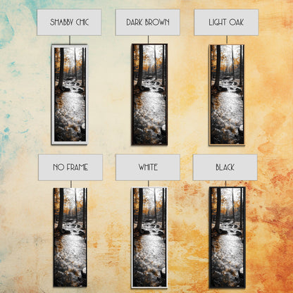 Forest Stream, Autumn Woods, Nature Serenity, Framed Canvas Print, Tranquil Fall Wall Art, Hallway Decor, Rustic Cabin Style Woodland Art