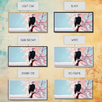 Bald Eagle, bird art, patriotic painting, wildlife painting, cherry blossom painting, vintage Christmas, canvas print