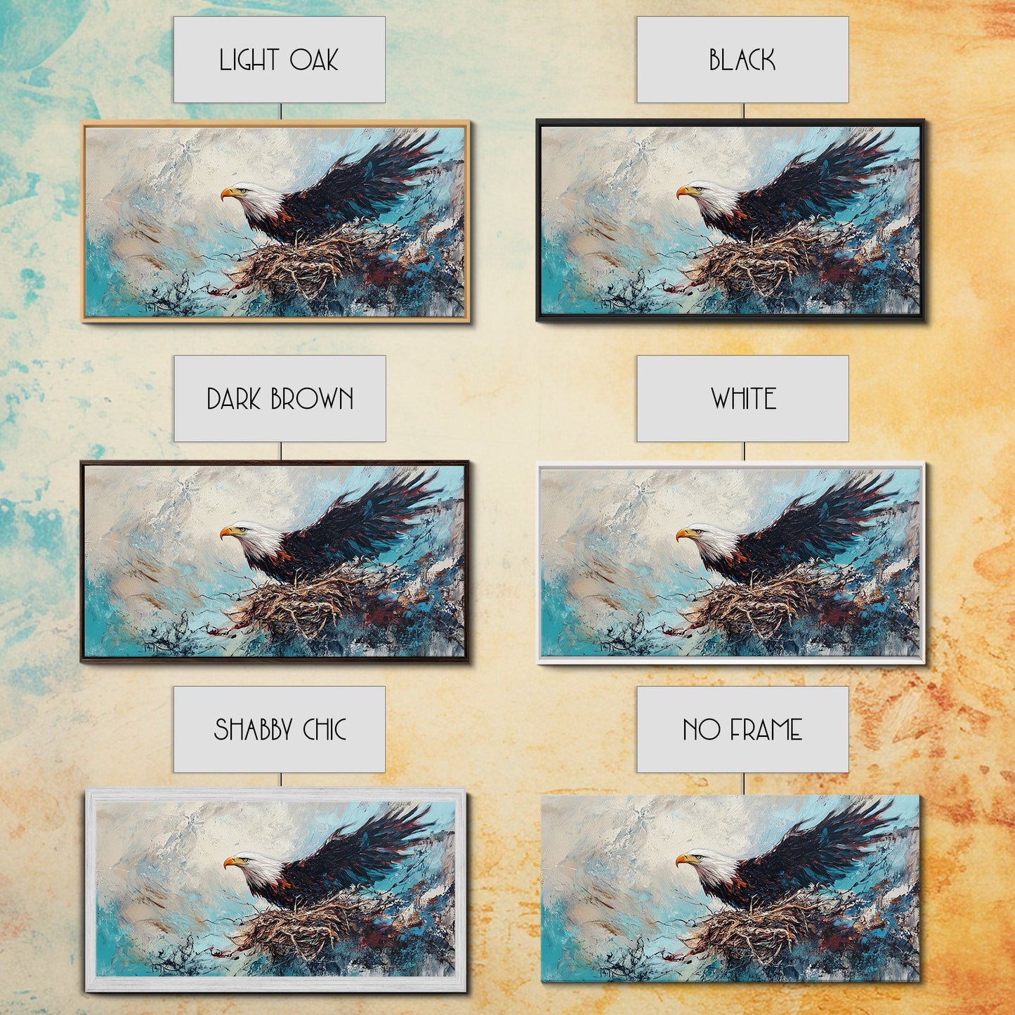 Bald Eagle, Bird Art, Rustic Decor, Wildlife Art, Mountain Painting, Southwest Wall Art, Living Room Art, Framed Canvas Print, Moody Art